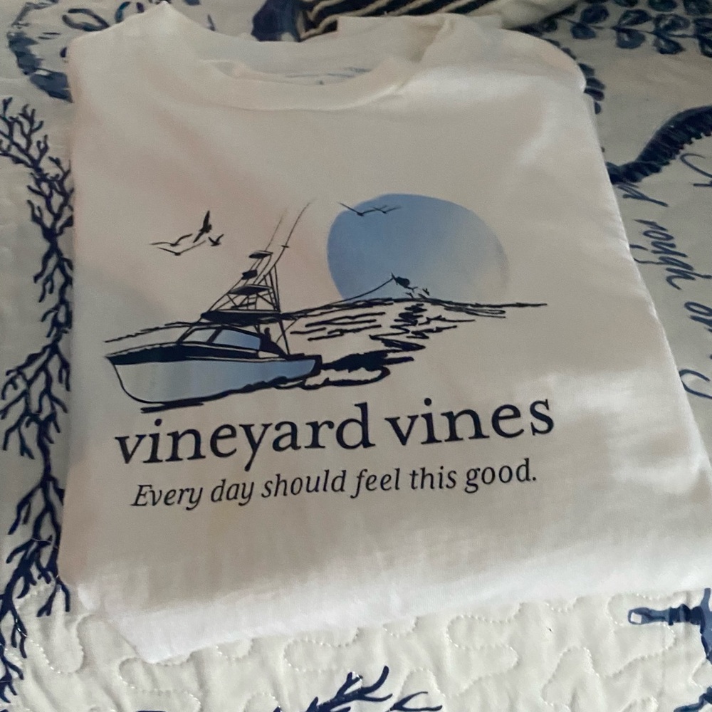Vineyard Vines Cream Cotton T-Shirt